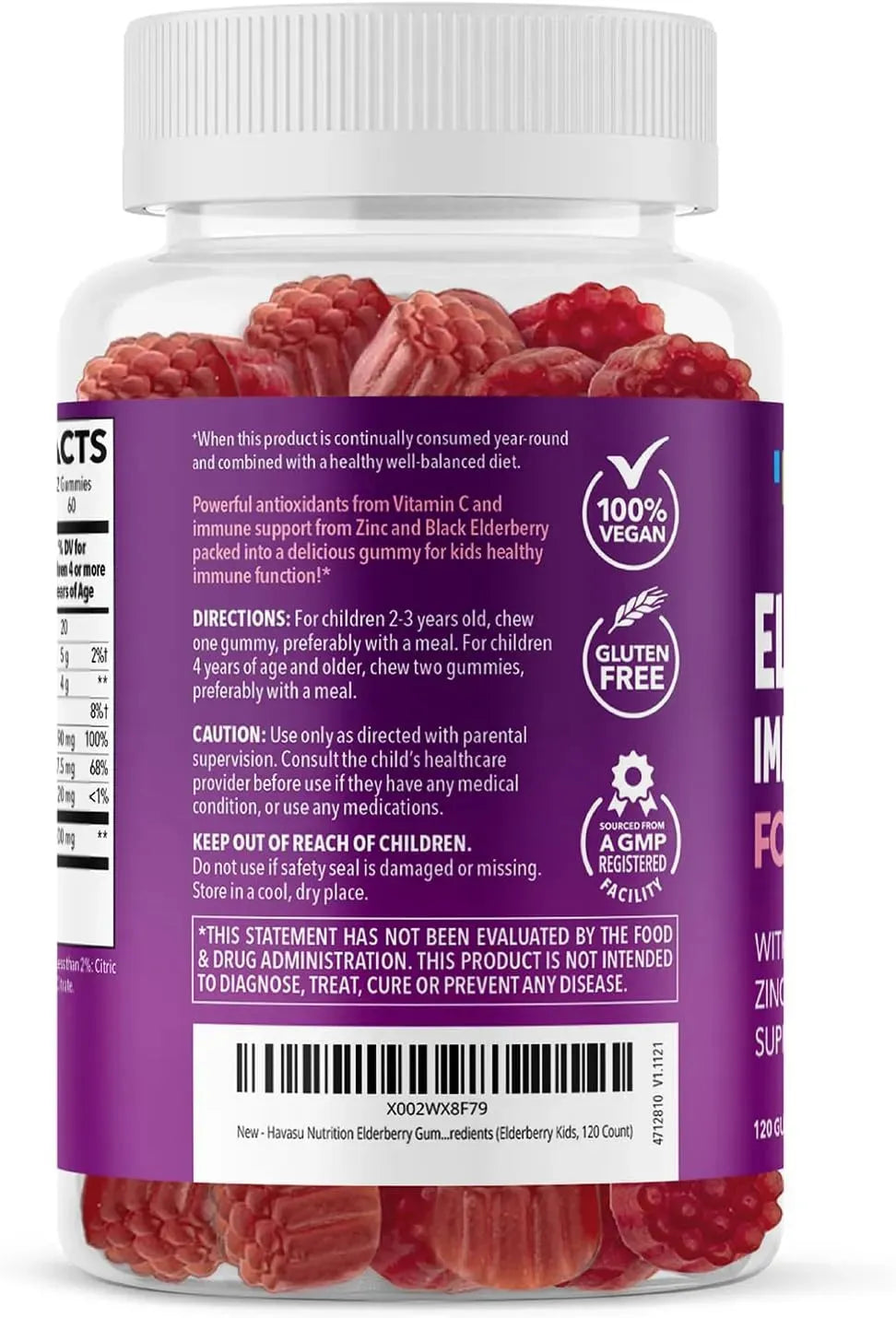 HAVASU NUTRITION - HAVASU NUTRITION Elderberry Gummies for Kids with Zinc and Vitamin C 120 Gomitas - The Red Vitamin MX - Suplementos Alimenticios - {{ shop.shopifyCountryName }}