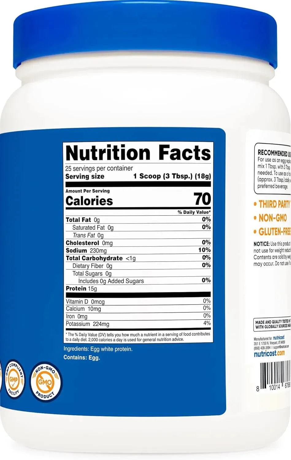 NUTRICOST - Nutricost Egg White Protein Powder 454Gr. - The Red Vitamin MX - Suplementos Alimenticios - {{ shop.shopifyCountryName }}