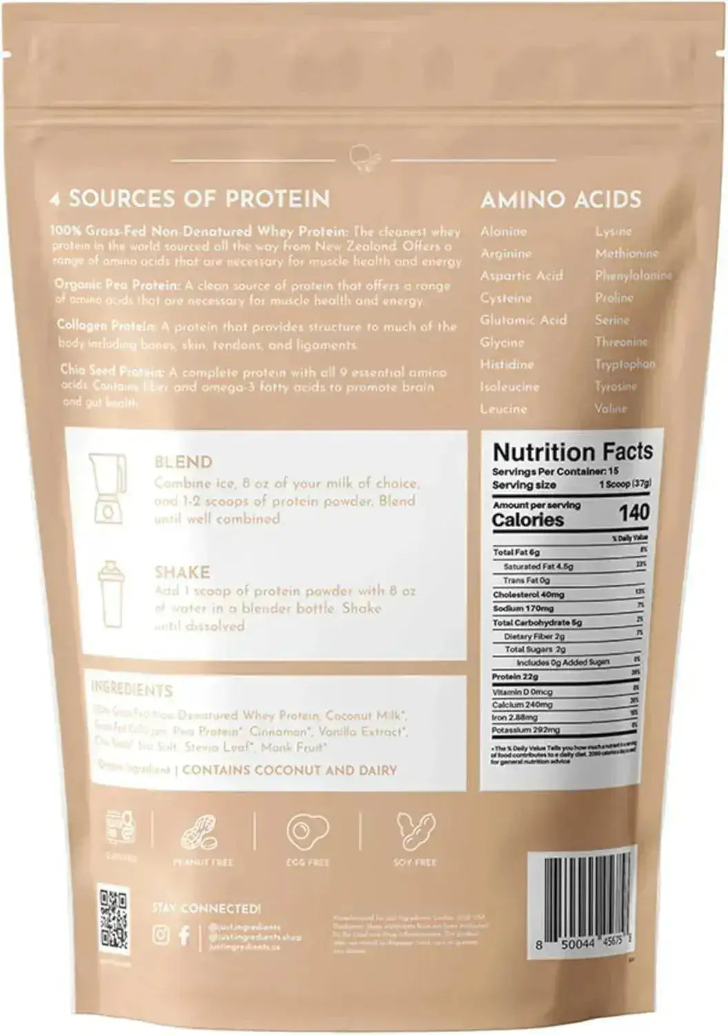 PURE INGREDIENTS - Just Ingredients Protein Powder Snickerdoodle 15 Servicios - The Red Vitamin MX - Suplementos Alimenticios - {{ shop.shopifyCountryName }}