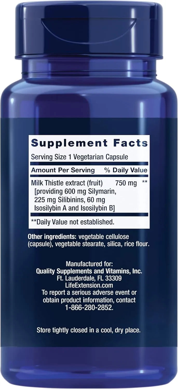 LIFE EXTENSION - Life Extension Milk Thistle 60 Capsulas - The Red Vitamin MX - Suplementos Alimenticios - {{ shop.shopifyCountryName }}