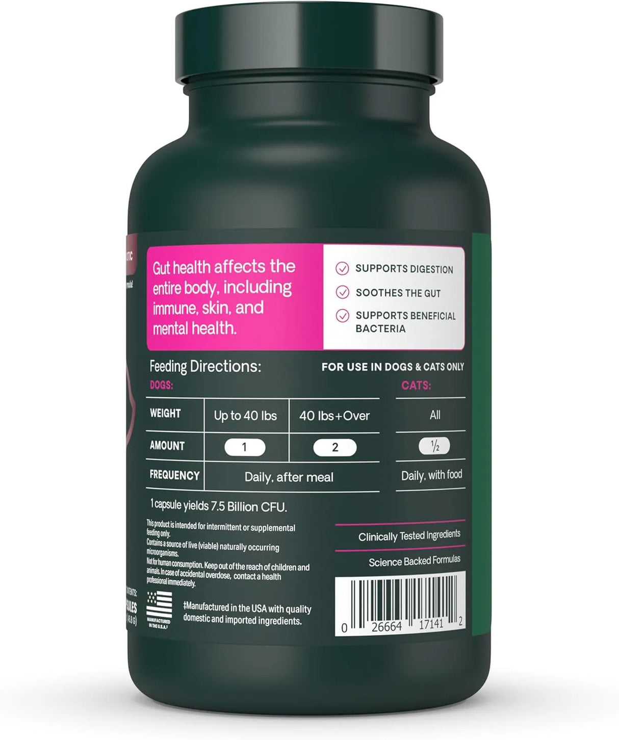 VETRISCIENCE - VetriScience Extra Strength Gut Health Probiotic & Prebiotic 120 Capsulas - The Red Vitamin MX - Probióticos Para Perros - {{ shop.shopifyCountryName }}