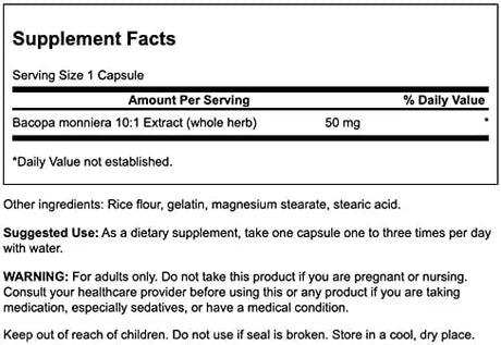 SWANSON - Swanson Bacopa Monniera 10:1 Extract 50Mg. 90 Capsulas 2 Pack - The Red Vitamin MX - Suplementos Alimenticios - {{ shop.shopifyCountryName }}