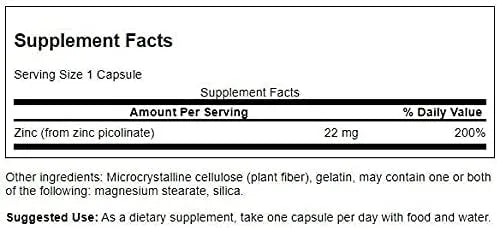 SWANSON - Swanson Zinc Picolinate 22Mg. 60 Capsulas 2 Pack - The Red Vitamin MX - Suplementos Alimenticios - {{ shop.shopifyCountryName }}