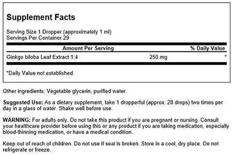 SWANSON - Swanson Ginkgo Biloba Liquid Extract 1 Fl.Oz. 2 Pack - The Red Vitamin MX - Suplementos Alimenticios - {{ shop.shopifyCountryName }}