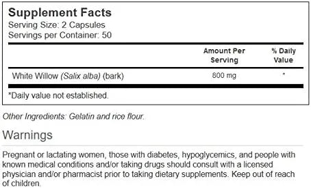 VITACOST - Vitacost White Willow Bark 800Mg. 100 Capsulas - The Red Vitamin MX - Suplementos Alimenticios - {{ shop.shopifyCountryName }}