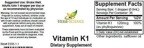 HERB SCIENCE - Herb-Science Vitamin K1 Drops 1 Fl.Oz. - The Red Vitamin MX - Suplementos Alimenticios - {{ shop.shopifyCountryName }}