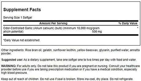 SWANSON - Swanson Garlic 500Mg. 60 Capsulas Blandas 2 Pack - The Red Vitamin MX - Suplementos Alimenticios - {{ shop.shopifyCountryName }}