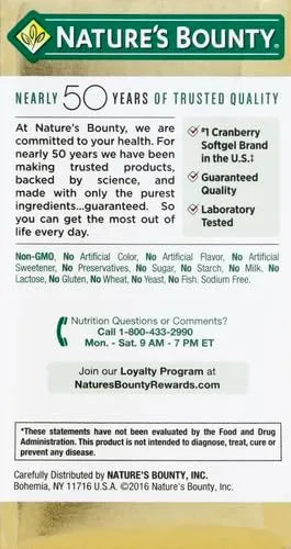 NATURE'S BOUNTY - Nature's Bounty Cranberry 25,200Mg. 60 Capsulas Blandas - The Red Vitamin MX - Suplementos Alimenticios - {{ shop.shopifyCountryName }}