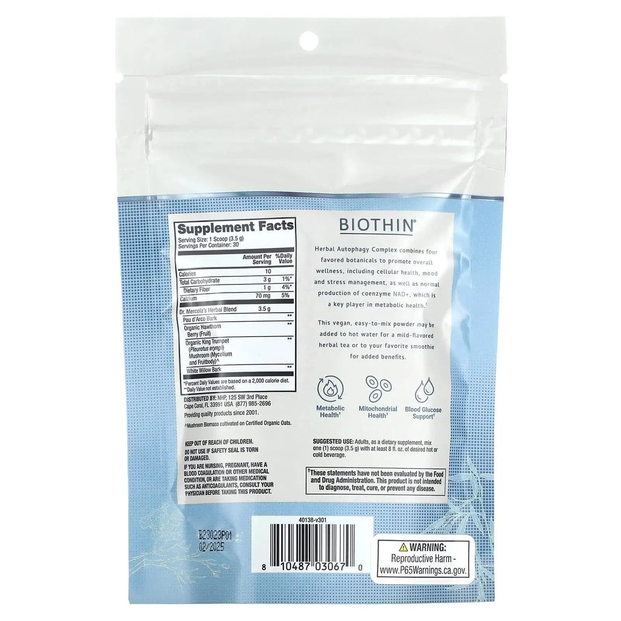 DR MERCOLA - Dr. Mercola Biothin Herbal Autophagy Complex 3.7Oz - The Red Vitamin MX - Suplementos Alimenticios - {{ shop.shopifyCountryName }}