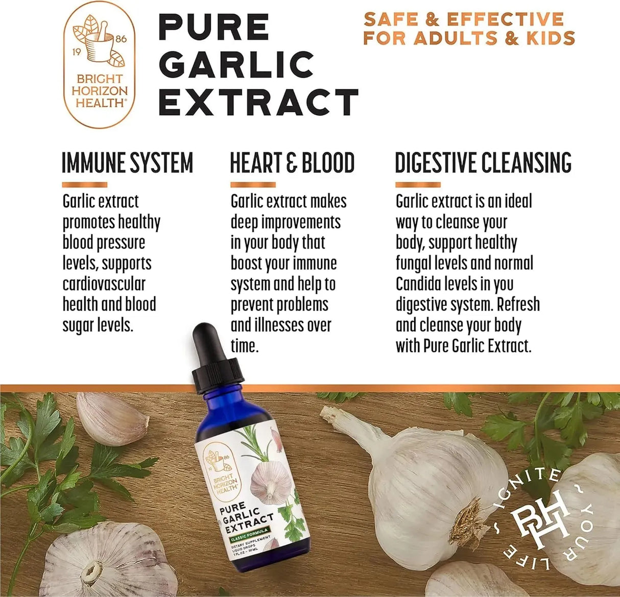 BRIGHT HORIZON HEALTH - Bright Horizon Health Pure Garlic Extract with Allicin Classic Formula 30Ml. - The Red Vitamin MX - Suplementos Alimenticios - {{ shop.shopifyCountryName }}