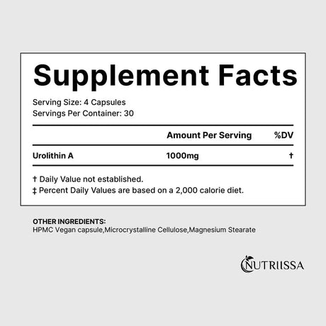 NUTRIISSA - Nutriissa Urolithin A 1000Mg. 120 Capsulas Blandas - The Red Vitamin MX - Suplementos Alimenticios - {{ shop.shopifyCountryName }}