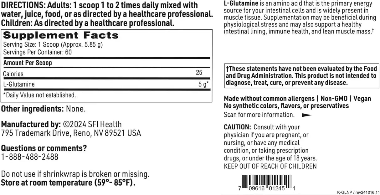 KLAIRE LABS - Klaire Labs L Glutamine Powder 5000Mg. 60 Servicios 351Gr. - The Red Vitamin MX - Suplementos Alimenticios - {{ shop.shopifyCountryName }}