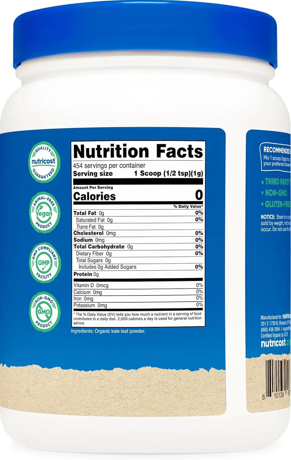 NUTRICOST - Nutricost Organic Kale Powder 454Gr. - The Red Vitamin MX - Suplementos Alimenticios - {{ shop.shopifyCountryName }}