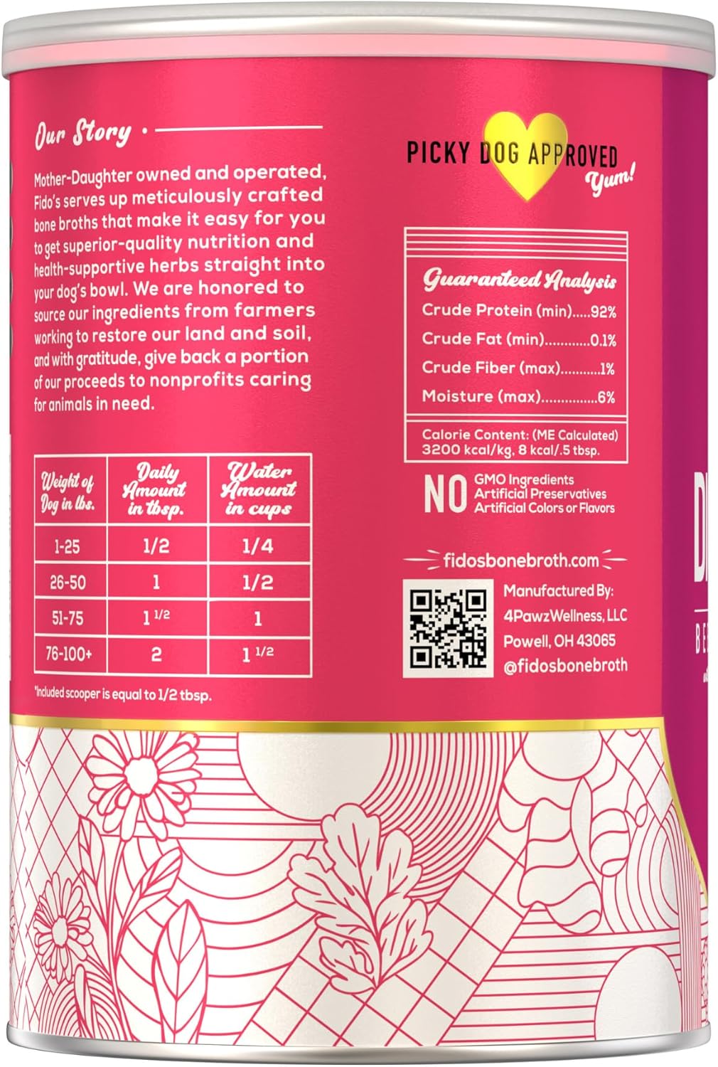 FIDO'S - Fido's Digestion Bone Broth for Dogs 60 Servicios 184Gr. - The Red Vitamin MX - Suplementos Herbales Para Perros - {{ shop.shopifyCountryName }}
