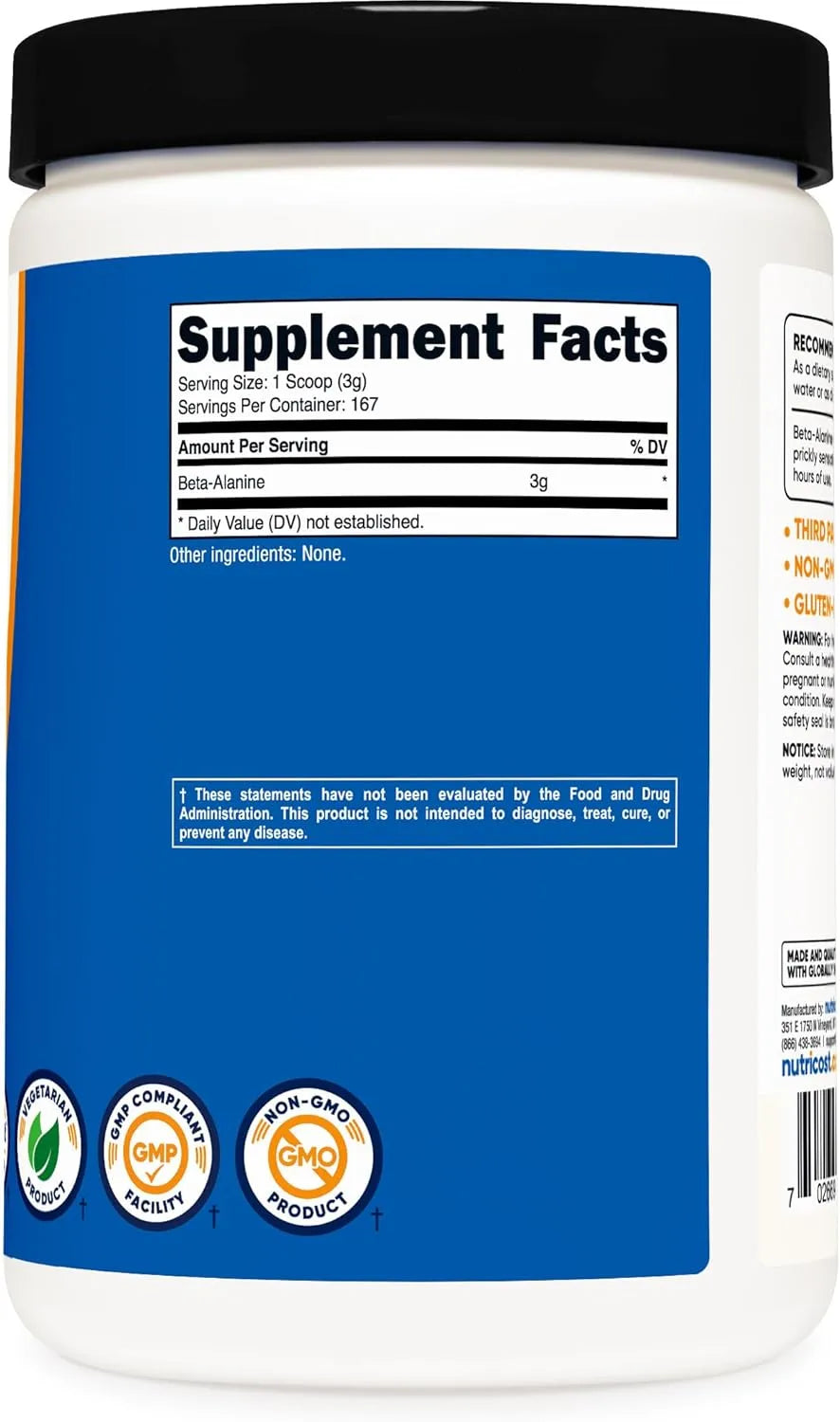 NUTRICOST - Nutricost Beta Alanine Powder 167 Servicios 500Gr. - The Red Vitamin MX - Suplementos Alimenticios - {{ shop.shopifyCountryName }}