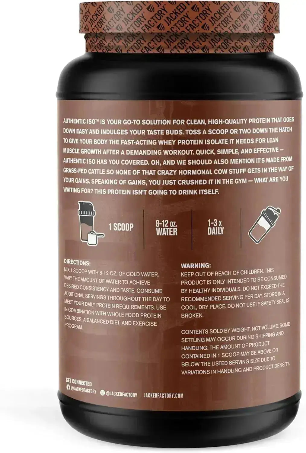 JACKED FACTORY - Jacked Factory Authentic ISO Grass Fed Whey Protein Isolate Powder Chocolate 978Gr. - The Red Vitamin MX - Suplementos Alimenticios - {{ shop.shopifyCountryName }}