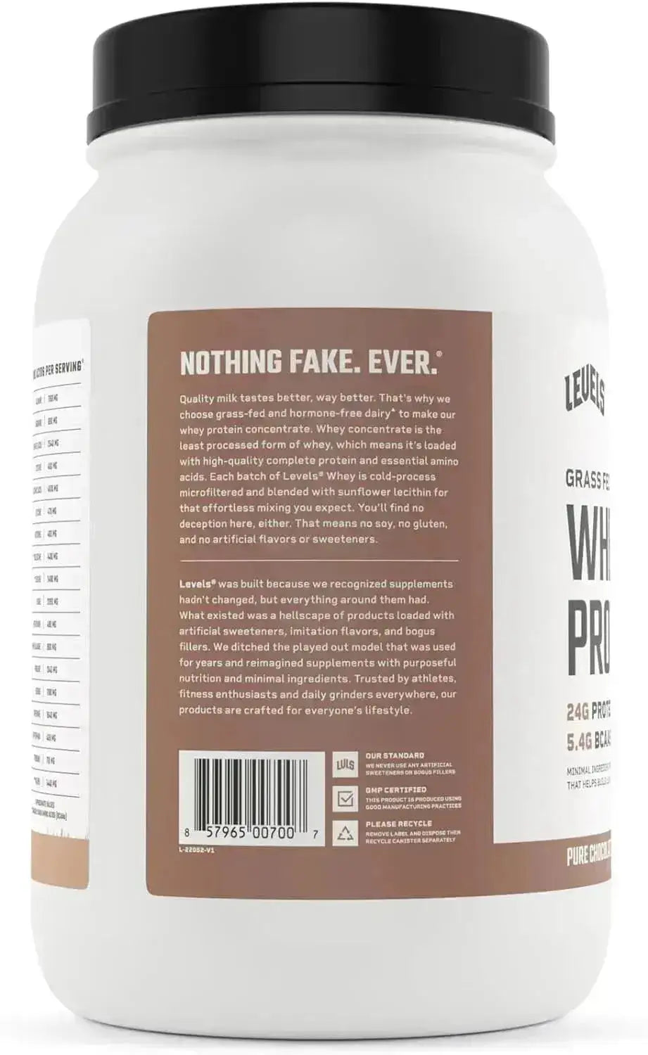 LEVELS - Levels Grass Fed Whey Protein Powder Pure Chocolate 2Lb. - The Red Vitamin MX - Suplementos Alimenticios - {{ shop.shopifyCountryName }}