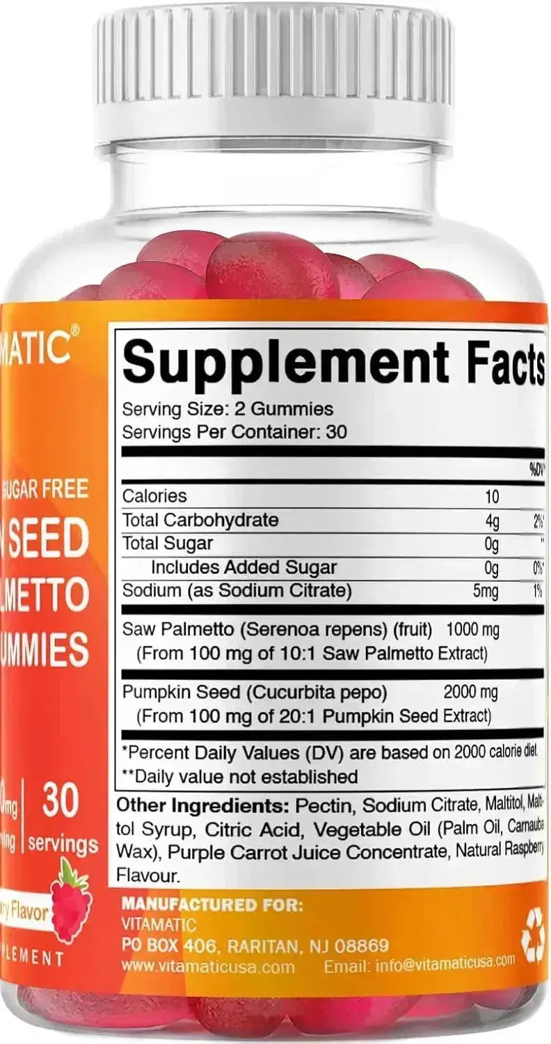 VITAMATIC - Vitamatic Sugar Free Pumpkin Seed Gummies 3000Mg. 60 Gomitas 2 Pack - The Red Vitamin MX - Suplementos Alimenticios - {{ shop.shopifyCountryName }}