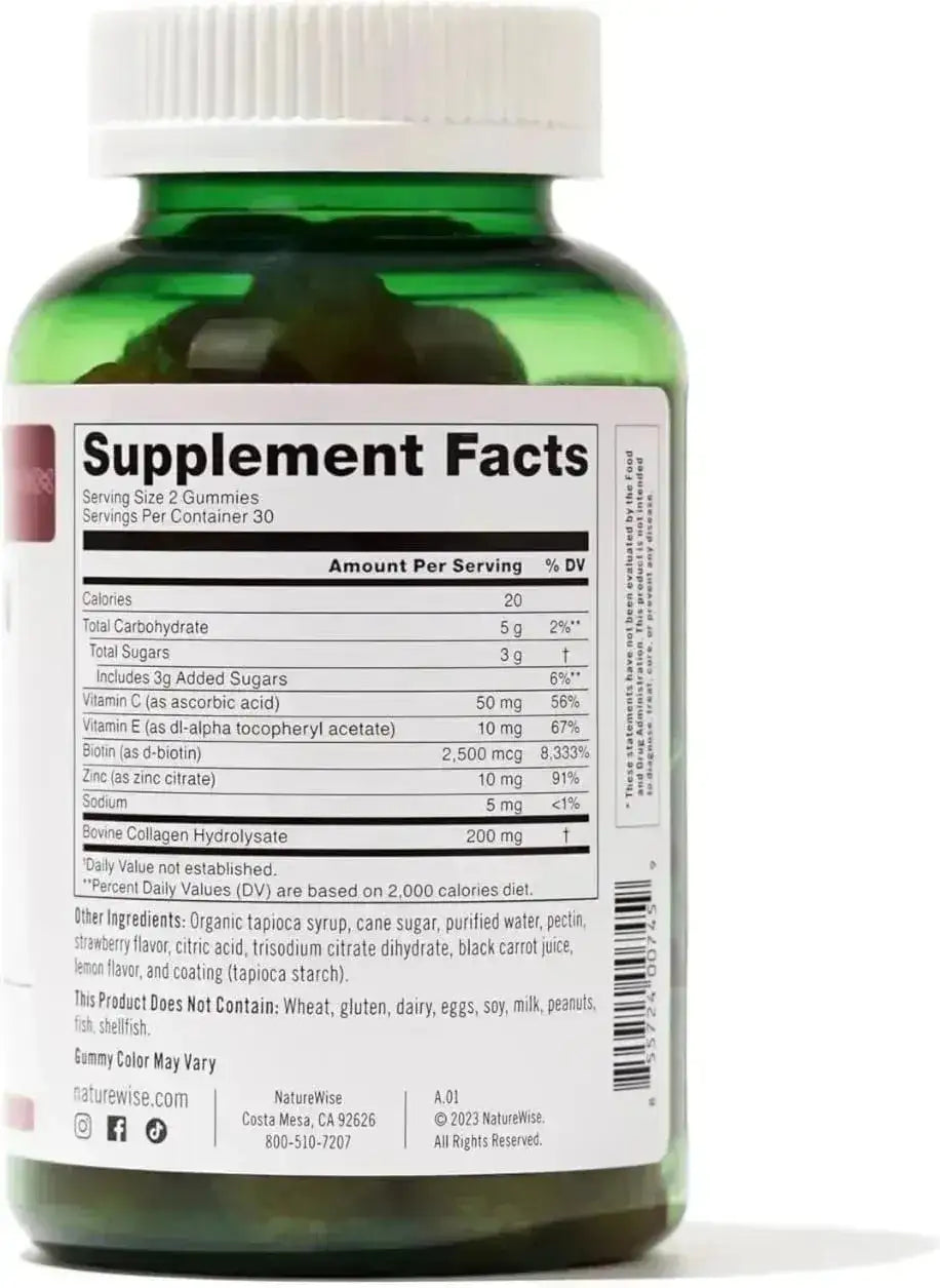 NATUREWISE - NatureWise Collagen Gummies Strawberry Lemon Flavor 60 Gomitas - The Red Vitamin MX - Suplementos Alimenticios - {{ shop.shopifyCountryName }}