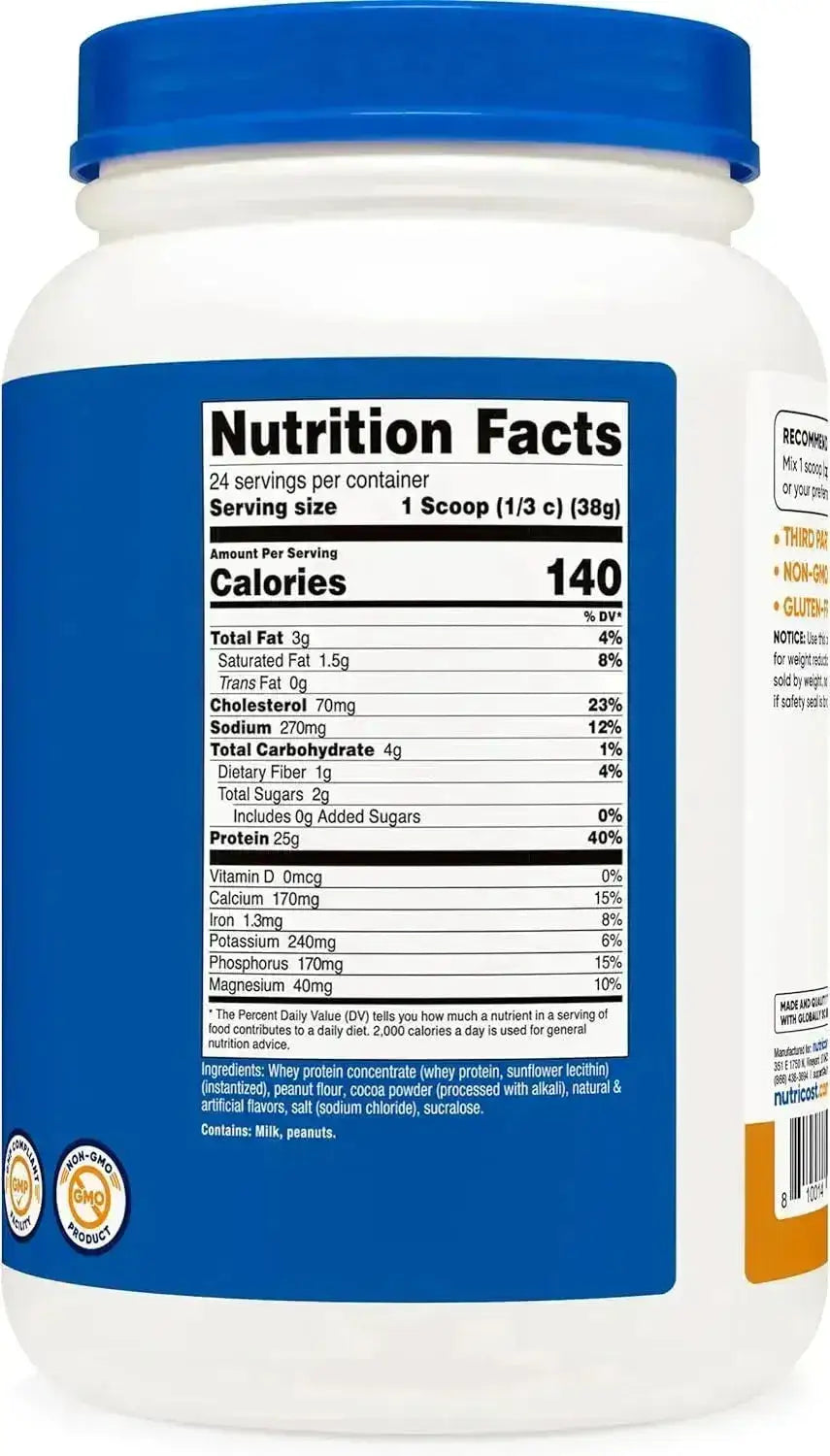 NUTRICOST - Nutricost Whey Protein Concentrate Chocolate Peanut Butter 25 Servicios 907Gr. - The Red Vitamin MX - Suplementos Alimenticios - {{ shop.shopifyCountryName }}