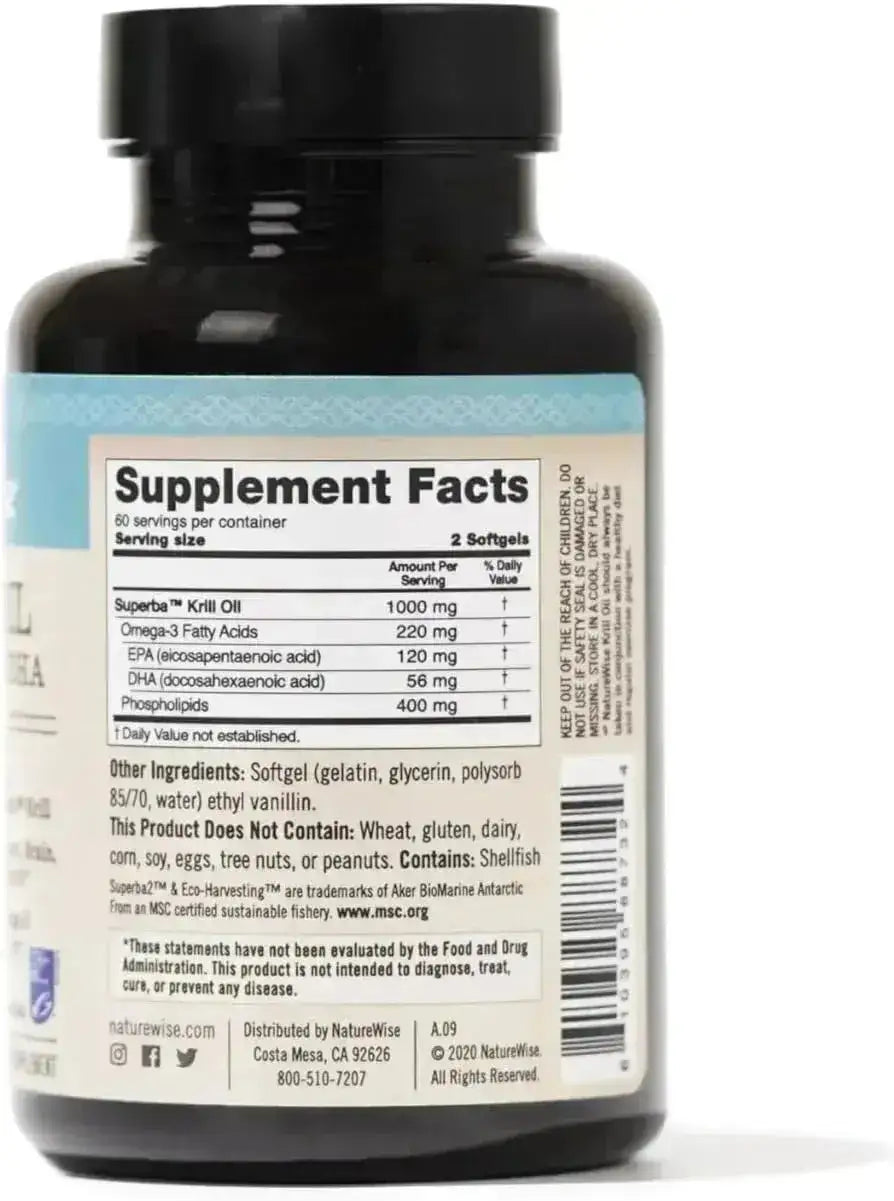 NATUREWISE - NatureWise Antarctic Krill Oil 1000Mg. 120 Capsulas Blandas - The Red Vitamin MX - Suplementos Alimenticios - {{ shop.shopifyCountryName }}