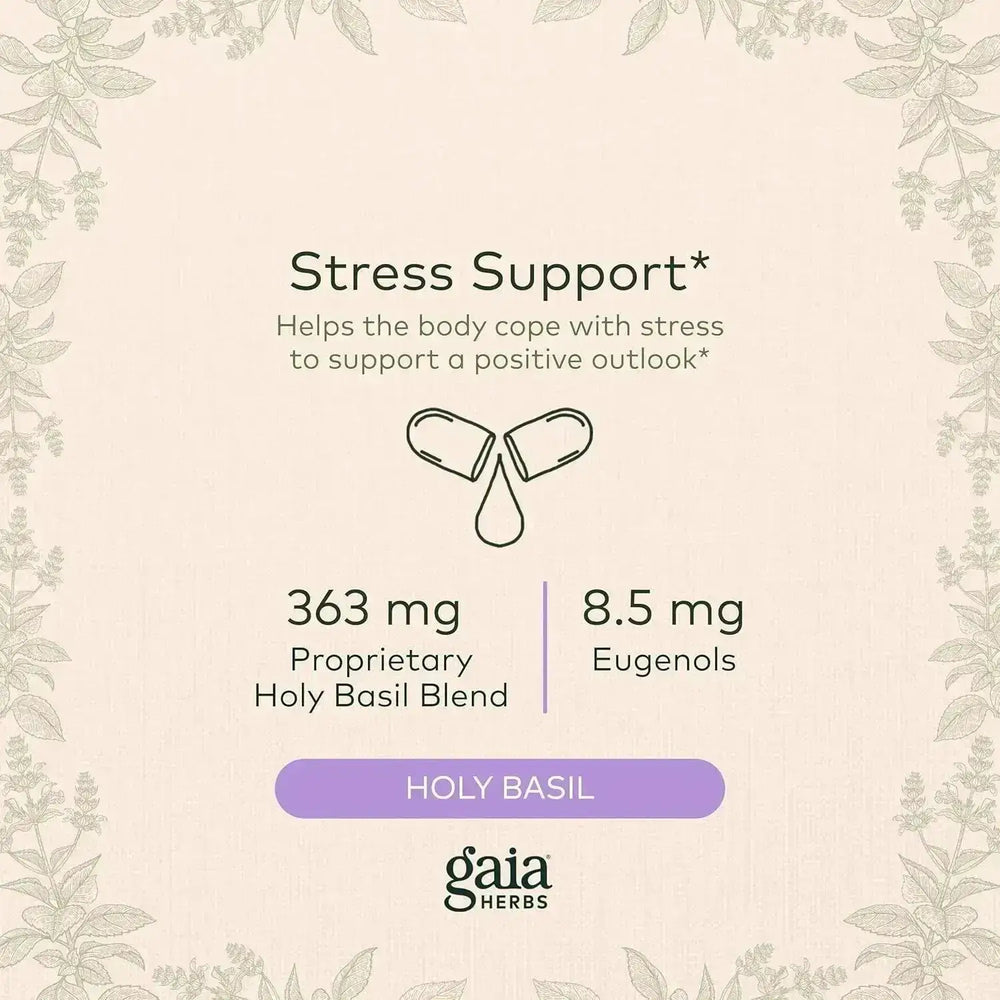 GAIA HERBS - Gaia Herbs Pro Holy Basil Leaf 60 Capsulas - The Red Vitamin MX - Suplementos Alimenticios - {{ shop.shopifyCountryName }}