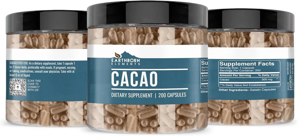 EARTHBORN ELEMENTS - Earthborn Elements Cacao 200 Capsulas - The Red Vitamin MX - Suplementos Alimenticios - {{ shop.shopifyCountryName }}