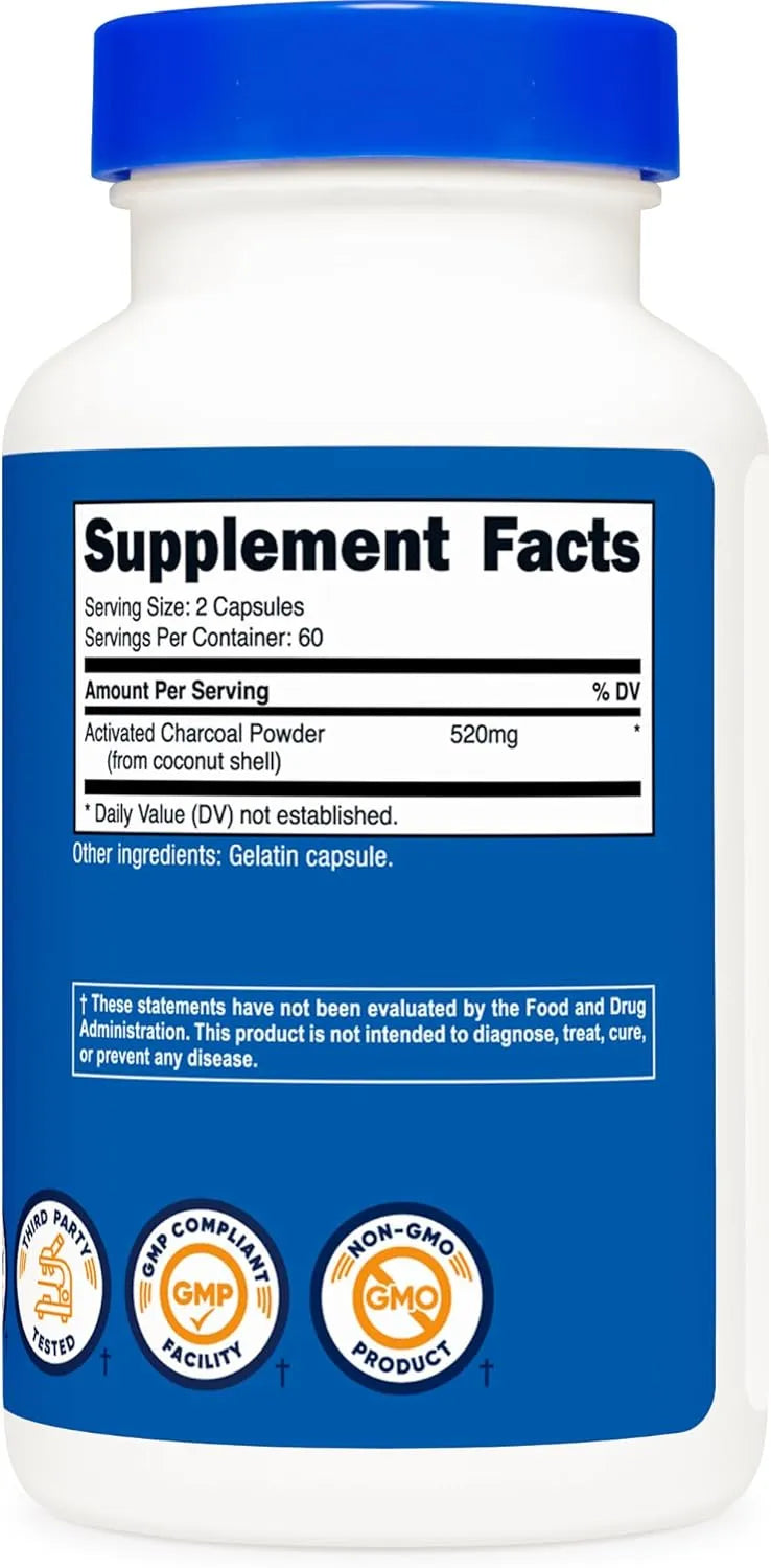 NUTRICOST - Nutricost Activated Charcoal 520Mg. 120 Capsulas - The Red Vitamin MX - Suplementos Alimenticios - {{ shop.shopifyCountryName }}