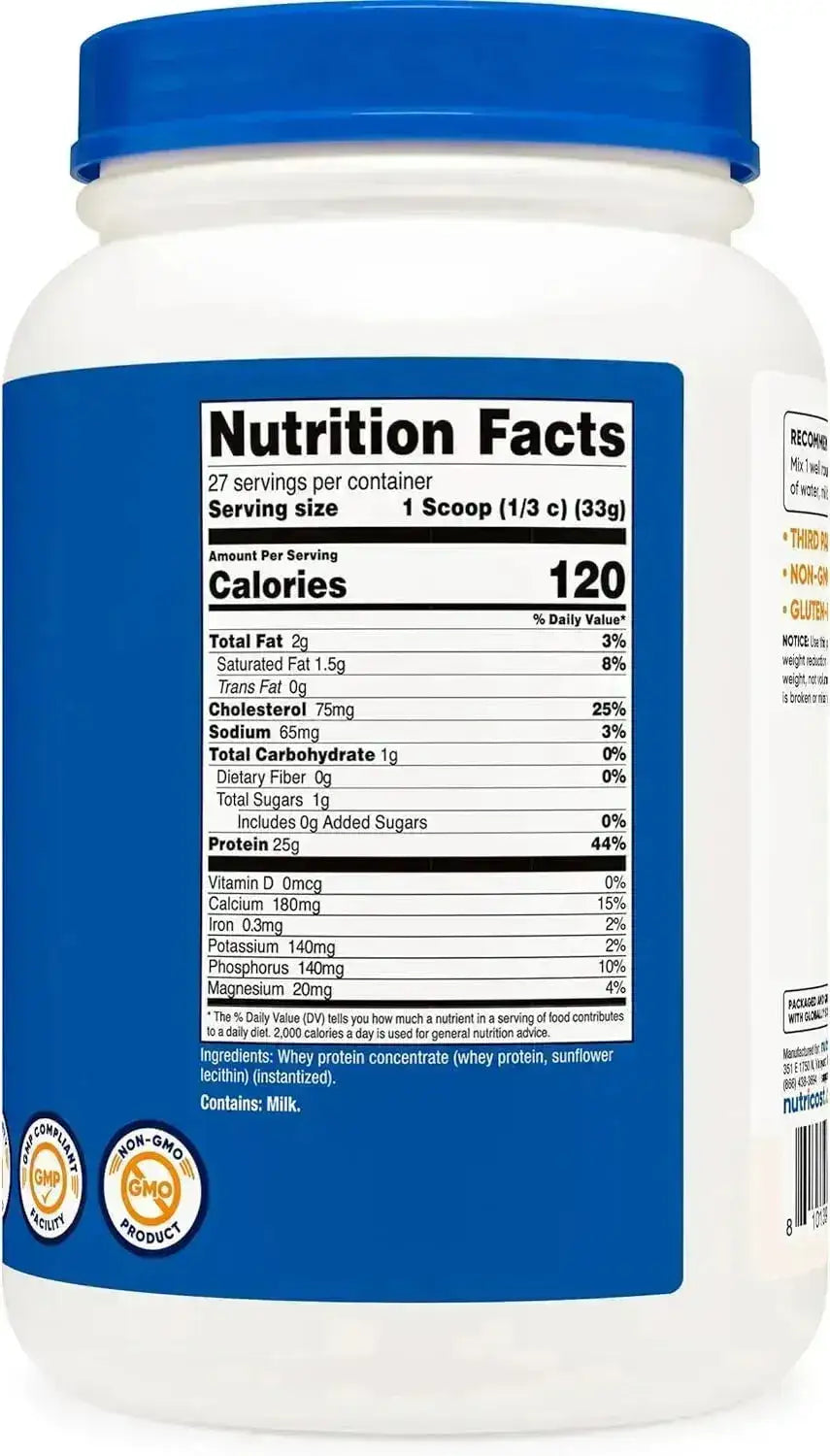 NUTRICOST - Nutricost Whey Protein Concentrate Unflavored 27 Servicios 907Gr. - The Red Vitamin MX - Suplementos Alimenticios - {{ shop.shopifyCountryName }}