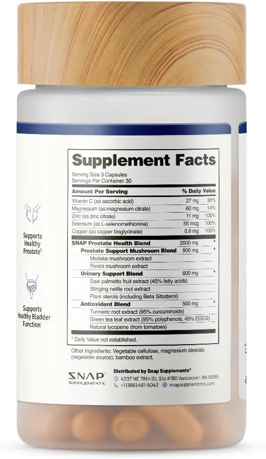 SNAP - Snap Supplements Prostate Health Support 90 Capsulas - The Red Vitamin MX - Suplementos Alimenticios - {{ shop.shopifyCountryName }}