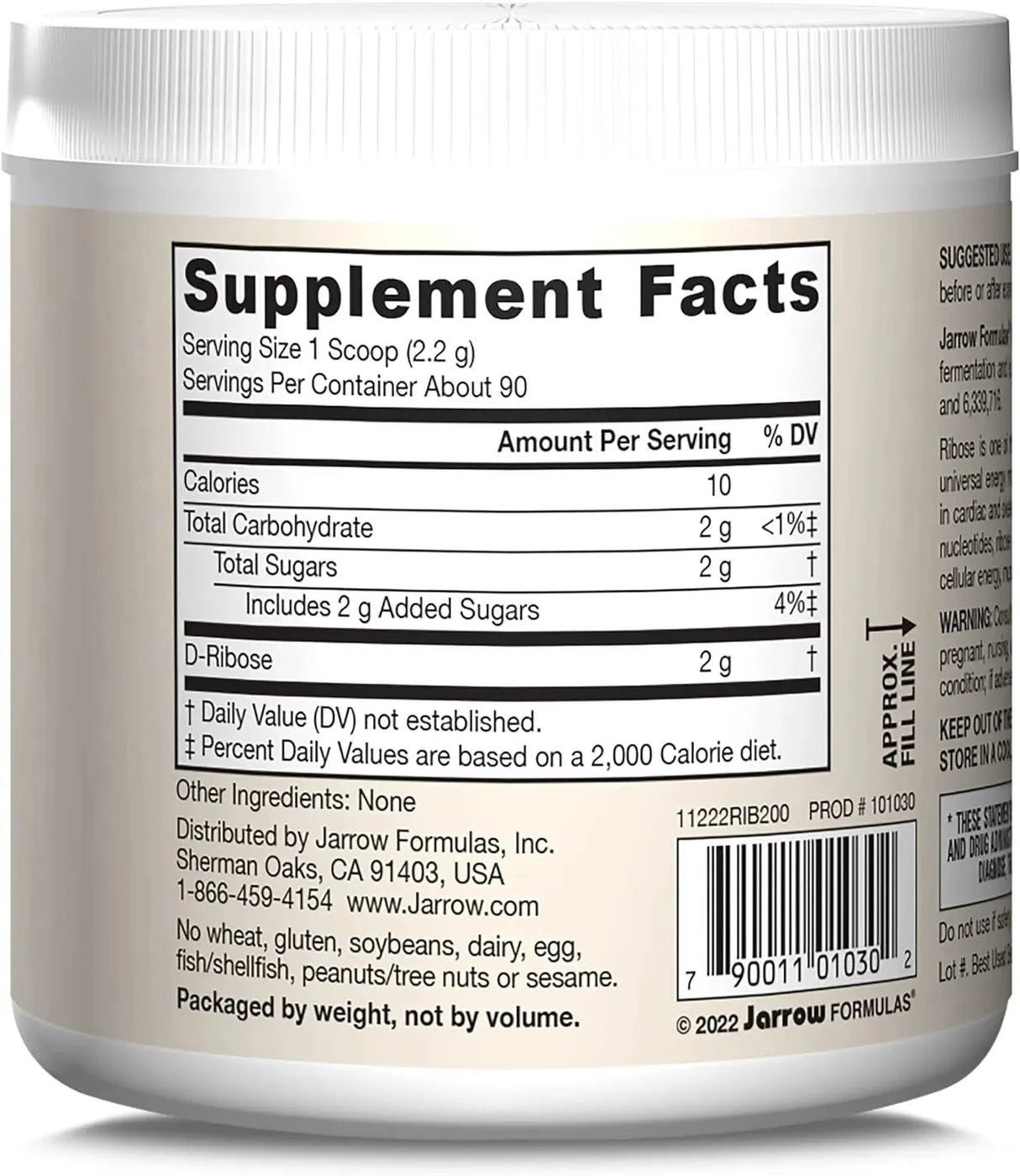 JARROW FORMULAS - Jarrow Formulas D-Ribose 200Gr. - The Red Vitamin MX - Suplementos Alimenticios - {{ shop.shopifyCountryName }}