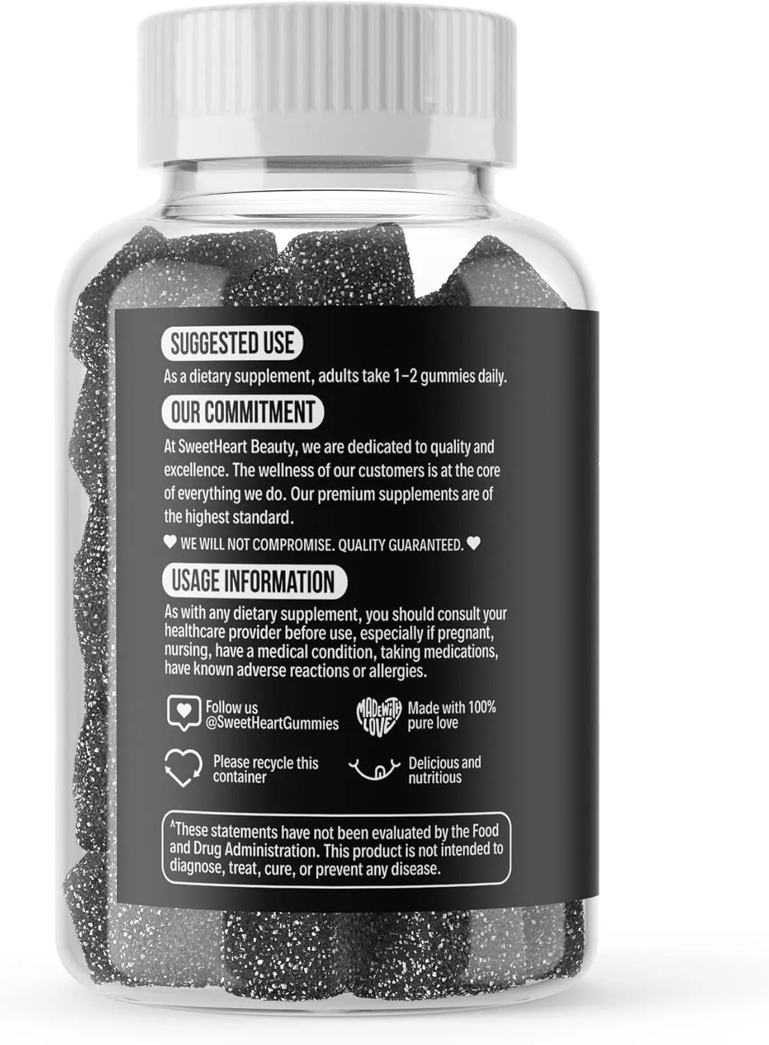 SWEETHEARTBEAUTY - SweetHeartBeauty Activated Charcoal Gummies 60 Gomitas - The Red Vitamin MX - Suplementos Alimenticios - {{ shop.shopifyCountryName }}