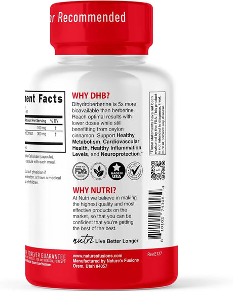 NATURE´S FUSIONS - Nature's Fusions Dihydroberberine 100Mg. 60 Capsulas - The Red Vitamin MX - Suplementos Alimenticios - {{ shop.shopifyCountryName }}