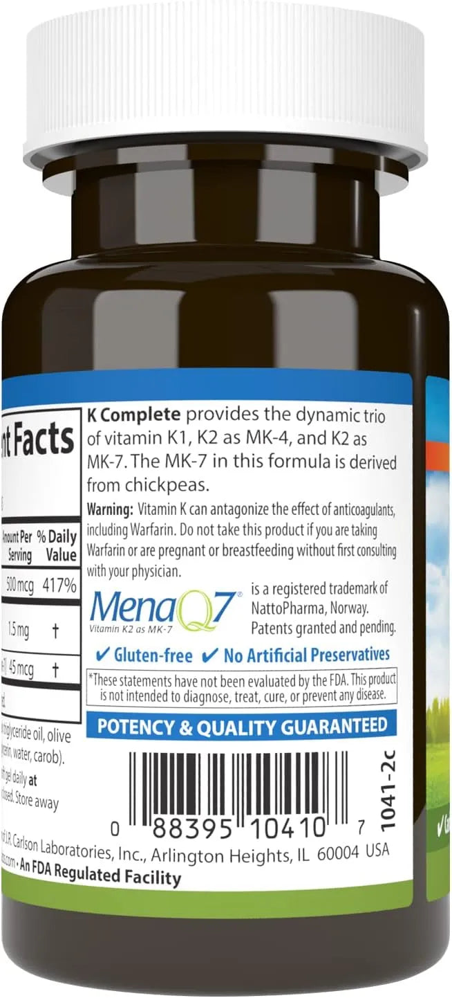 CARLSON - Carlson K Complete 45 Capsulas Blandas - The Red Vitamin MX - Suplementos Alimenticios - {{ shop.shopifyCountryName }}