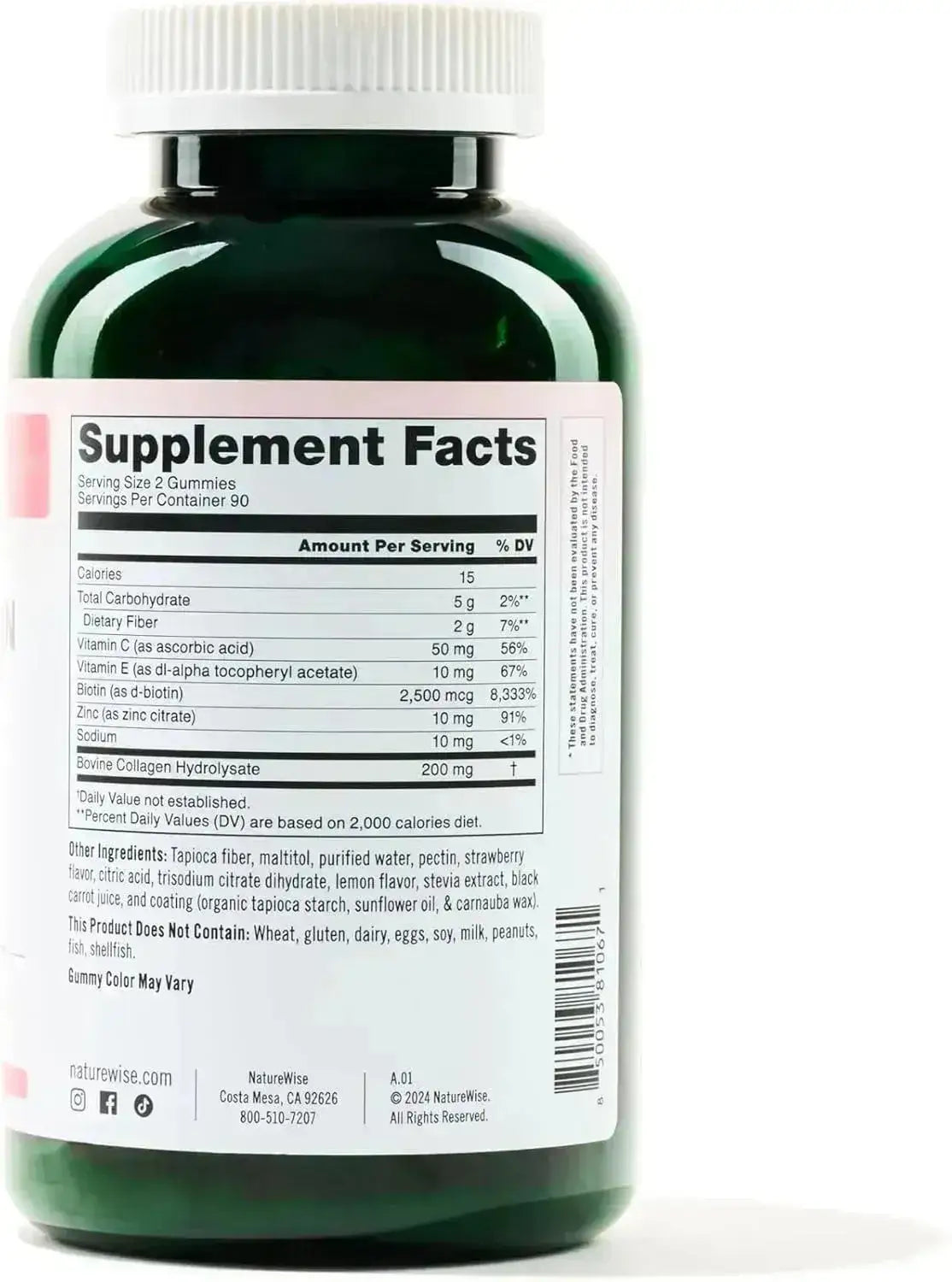 NATUREWISE - NatureWise Sugar-Free Hydrolyzed Collagen Peptide Gummies 180 Gomitas - The Red Vitamin MX - Suplementos Alimenticios - {{ shop.shopifyCountryName }}