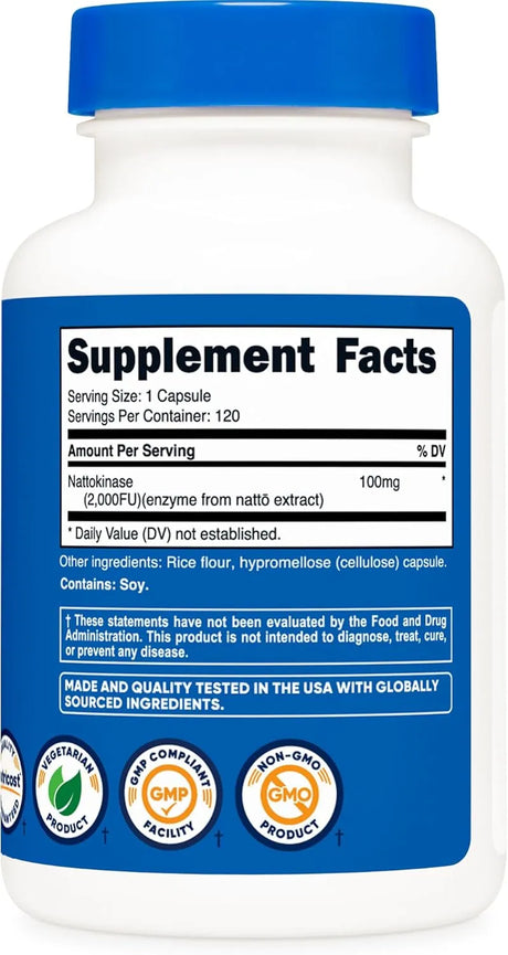 NUTRICOST - Nutricost Nattokinase 2,000FU 120 Capsulas - The Red Vitamin MX - Suplementos Alimenticios - {{ shop.shopifyCountryName }}