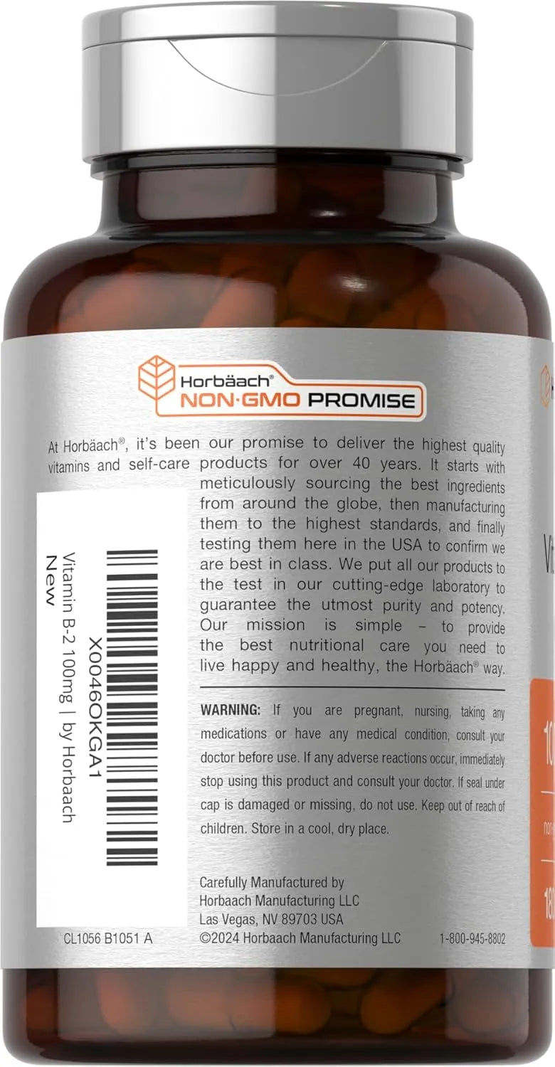 HORBAACH - Horbaach Vitamin B-2 100Mg. 180 Capsulas - The Red Vitamin MX - Suplementos Alimenticios - {{ shop.shopifyCountryName }}