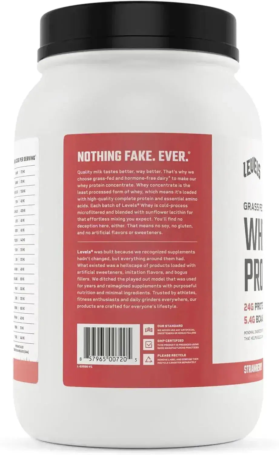 LEVELS - Levels Grass Fed Whey Protein Powder Strawberry 2Lb. - The Red Vitamin MX - Suplementos Alimenticios - {{ shop.shopifyCountryName }}