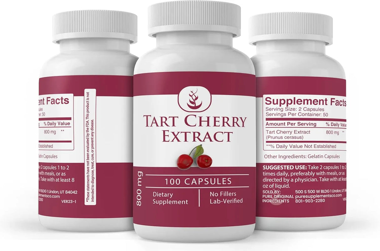 PURE ORIGINAL INGREDIENTS - Pure Original Ingredients Tart Cherry Extract 100 Capsulas - The Red Vitamin MX - Suplementos Alimenticios - {{ shop.shopifyCountryName }}
