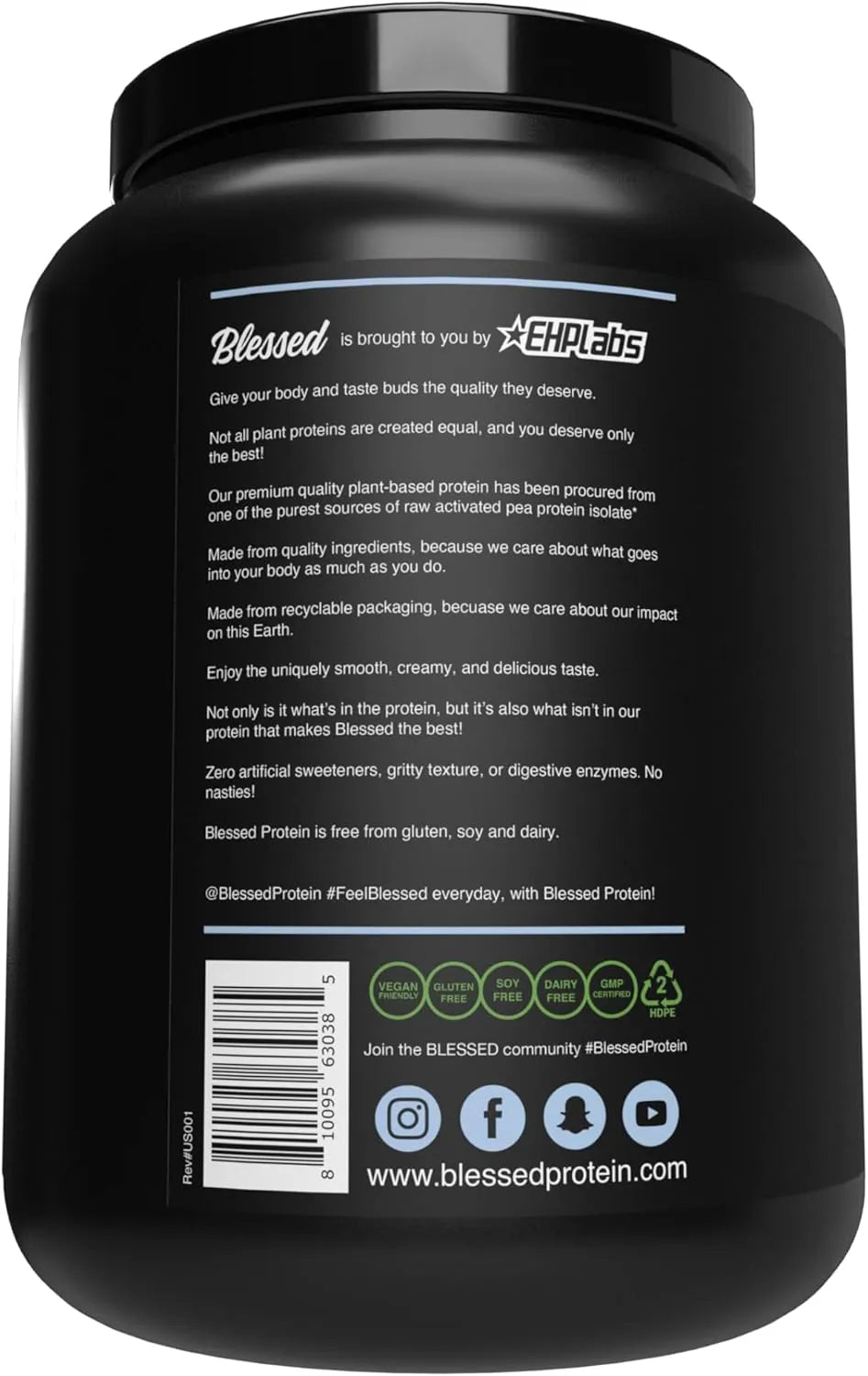 BLESSED - Blessed Vegan Protein Powder 23g of Pea Protein Cookies & Cream 1.06 Kg. - The Red Vitamin MX - Suplementos Alimenticios - {{ shop.shopifyCountryName }}
