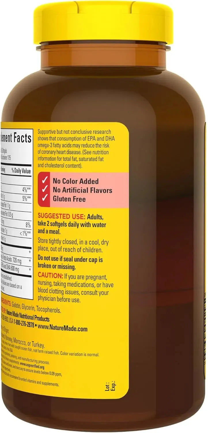 NATURE MADE - Nature Made Fish Oil 1200Mg. 230 Capsulas Blandas - The Red Vitamin MX - Suplementos Alimenticios - {{ shop.shopifyCountryName }}