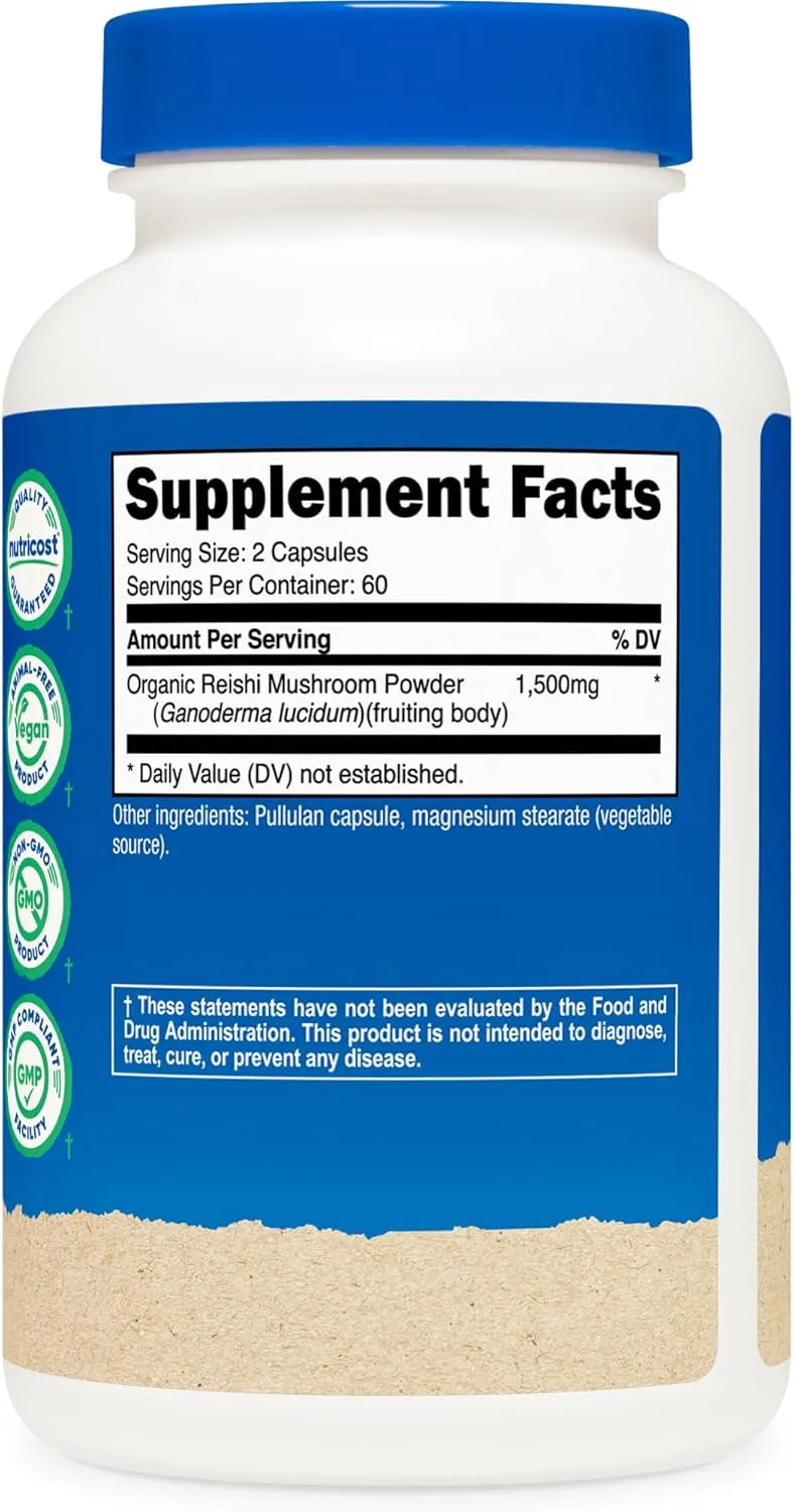 NUTRICOST - Nutricost Reishi Mushroom 1500Mg. 120 Capsulas - The Red Vitamin MX - Suplementos Alimenticios - {{ shop.shopifyCountryName }}
