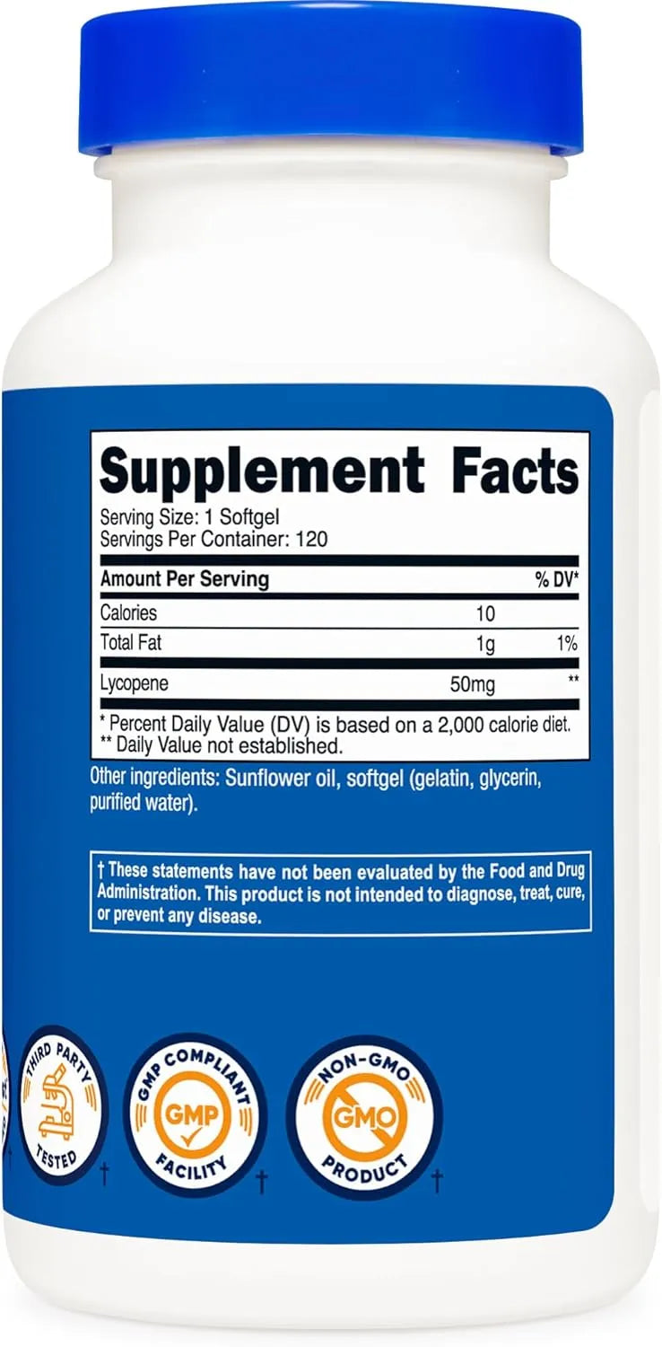 NUTRICOST - Nutricost Lycopene 50Mg. 120 Capsulas Blandas - The Red Vitamin MX - Suplementos Alimenticios - {{ shop.shopifyCountryName }}