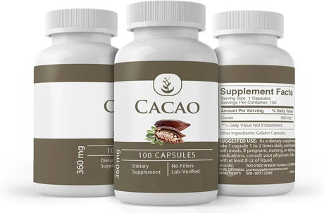 PURE ORIGINAL INGREDIENTS - Pure Original Ingredients Cacao 100 Capsulas - The Red Vitamin MX - Suplementos Alimenticios - {{ shop.shopifyCountryName }}