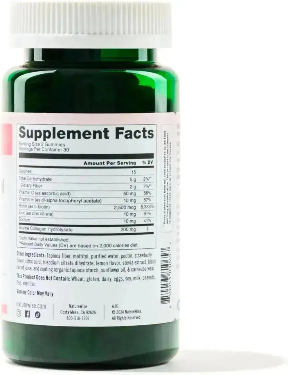 NATUREWISE - NatureWise Sugar-Free Hydrolyzed Collagen Peptide Gummies 60 Gomitas - The Red Vitamin MX - Suplementos Alimenticios - {{ shop.shopifyCountryName }}