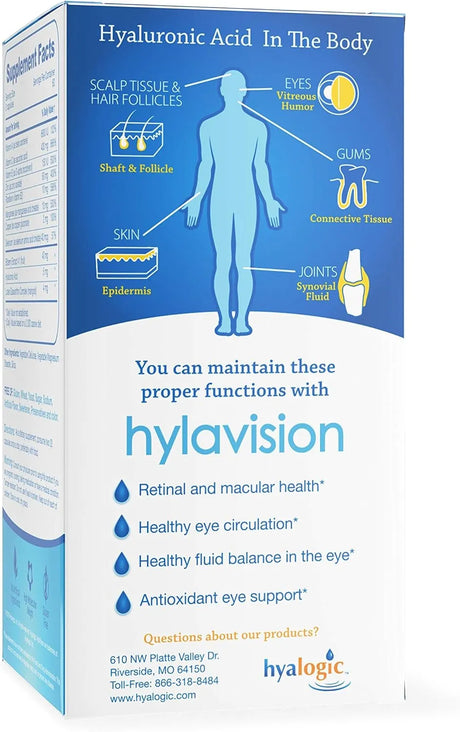 HYLAVISION - HylaVision Eye Health Hyaluronic Acid, Lutein and Zeaxanthin 120 Capsulas - The Red Vitamin MX - Suplementos Alimenticios - {{ shop.shopifyCountryName }}