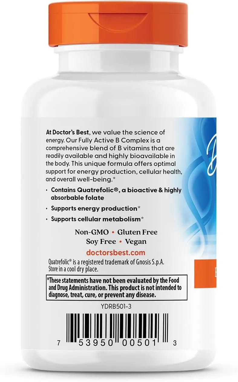 DOCTOR'S BEST - Doctor's Best Fully Active B Complex 60 Capsulas - The Red Vitamin MX - Suplementos Alimenticios - {{ shop.shopifyCountryName }}