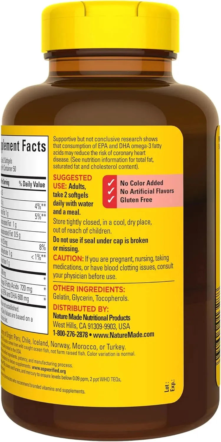 NATURE MADE - Nature Made Fish Oil 1200Mg. 100 Capsulas Blandas - The Red Vitamin MX - Suplementos Alimenticios - {{ shop.shopifyCountryName }}