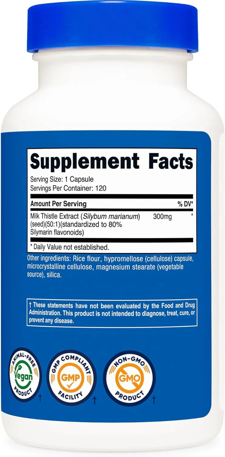 NUTRICOST - Nutricost Milk Thistle 300Mg. 120 Capsulas - The Red Vitamin MX - Suplementos Alimenticios - {{ shop.shopifyCountryName }}