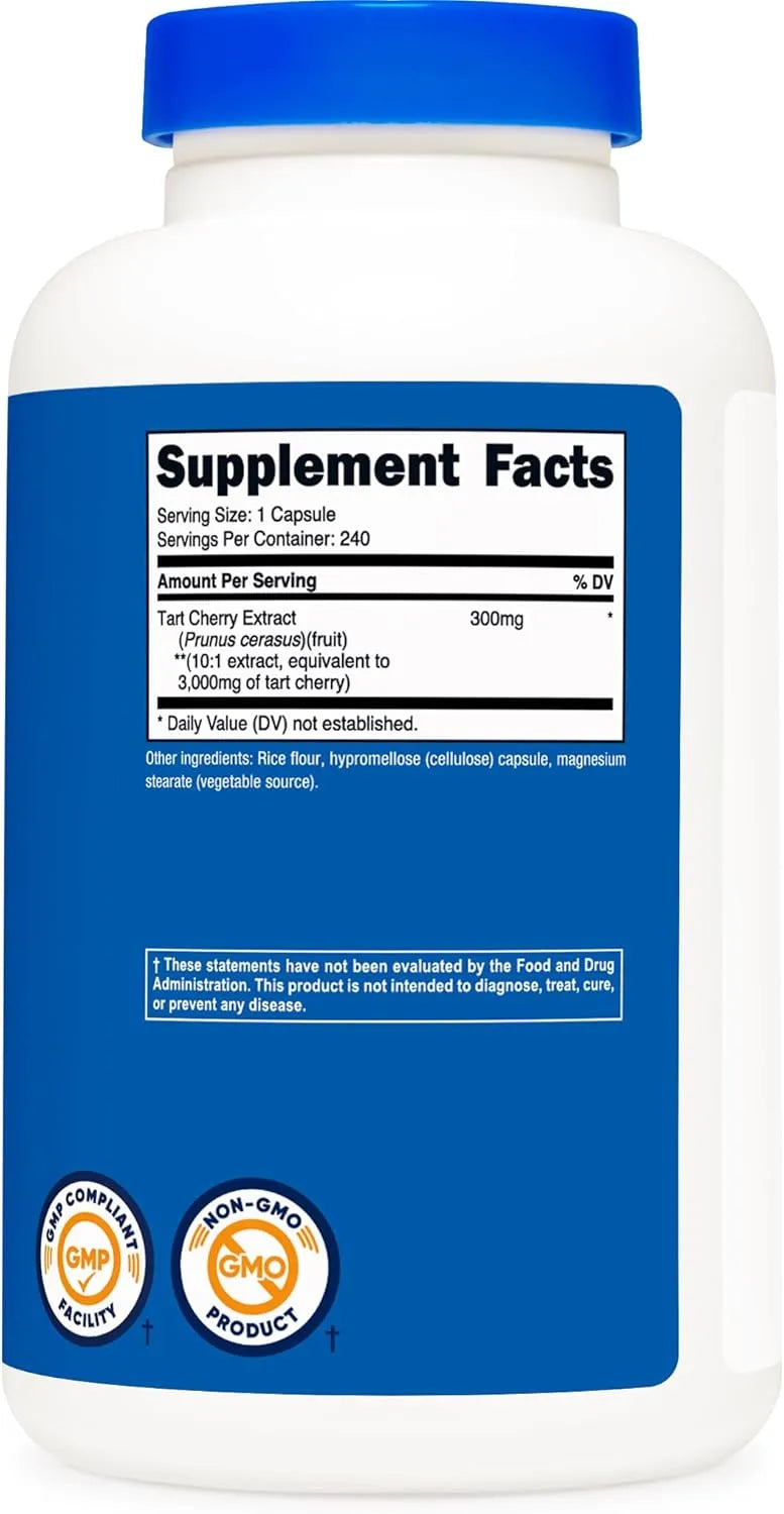 NUTRICOST - Nutricost Tart Cherry Extract 3000Mg. 240 Capsulas - The Red Vitamin MX - Suplementos Alimenticios - {{ shop.shopifyCountryName }}